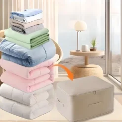 Comforter Storage Bags Ultra Space Saving Self Compression Organizer, Storage Bags for Blankets,Comforters, ClothesHeavy Duty Moving Bags, Storage Tote for Space Saving