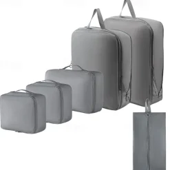 Compression Packing Cubes Set for Travel Luggage Storage and Organizer Space Savers, Digital, Toiletry, Makeup, Clothes, Shoes, Travel Bags