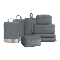 Compression Packing Cubes Set for Travel Luggage Storage and Organizer Space Savers, Digital, Toiletry, Makeup, Clothes, Shoes, Travel Bags