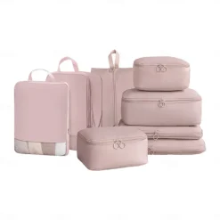 Compression Packing Cubes Set for Travel Luggage Storage and Organizer Space Savers, Digital, Toiletry, Makeup, Clothes, Shoes, Travel Bags