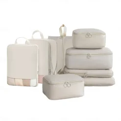 Compression Packing Cubes Set for Travel Luggage Storage and Organizer Space Savers, Digital, Toiletry, Makeup, Clothes, Shoes, Travel Bags