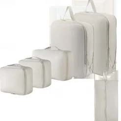 Compression Packing Cubes Set for Travel Luggage Storage and Organizer Space Savers, Digital, Toiletry, Makeup, Clothes, Shoes, Travel Bags