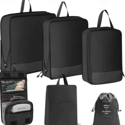 Compression Packing Cubes Set for Travel Luggage Storage and Organizer Space Savers, Clothes, Shoes, Digital Accessories, Toiletry Bags, Clothing Organizer Travel Bags
