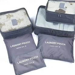 Compression Travel Packing Cubes Set for Luggage Storage and Backpack Organizer Space Savers, 6PCS Travel Storage Bag Set, Suitcase Packing Organizers for Clothes, Laundry Pouches