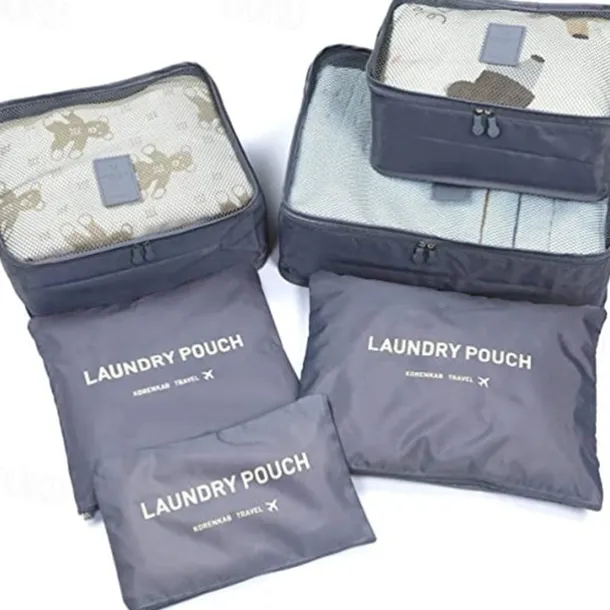 Compression Travel Packing Cubes Set for Luggage Storage and Backpack Organizer Space Savers, 6PCS Travel Storage Bag Set, Suitcase Packing Organizers for Clothes, Laundry Pouches