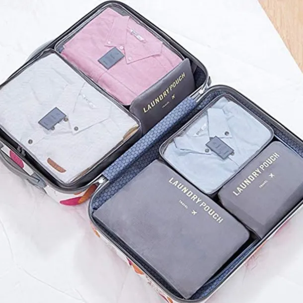 Compression Travel Packing Cubes Set for Luggage Storage and Backpack Organizer Space Savers, 6PCS Travel Storage Bag Set, Suitcase Packing Organizers for Clothes, Laundry Pouches