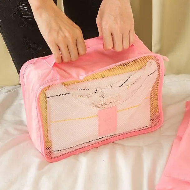 Compression Travel Packing Cubes Set for Luggage Storage and Backpack Organizer Space Savers, 6PCS Travel Storage Bag Set, Suitcase Packing Organizers for Clothes, Laundry Pouches