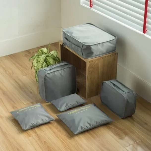 Compression Travel Packing Cubes Set for Luggage Storage and Backpack Organizer Space Savers, 6PCS Travel Storage Bag Set, Suitcase Packing Organizers for Clothes, Laundry Pouches