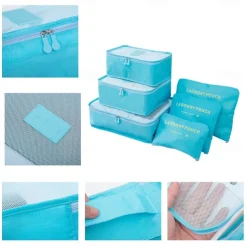 Compression Travel Packing Cubes Set for Luggage Storage and Backpack Organizer Space Savers, 6PCS Travel Storage Bag Set, Suitcase Packing Organizers for Clothes, Laundry Pouches