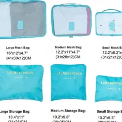 Compression Travel Packing Cubes Set for Luggage Storage and Backpack Organizer Space Savers, 6PCS Travel Storage Bag Set, Suitcase Packing Organizers for Clothes, Laundry Pouches