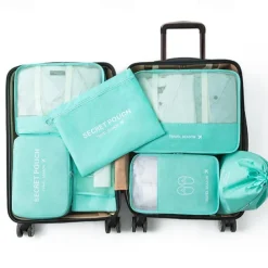 Compression Travel Packing Cubes Set for Luggage Storage and Backpack Organizer Space Savers, 7pcs Suitcase Organizer Bags, Large Capacity Clothing Storage for Travel