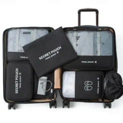 Compression Travel Packing Cubes Set for Luggage Storage and Backpack Organizer Space Savers, 7pcs Suitcase Organizer Bags, Large Capacity Clothing Storage for Travel