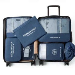 Compression Travel Packing Cubes Set for Luggage Storage and Backpack Organizer Space Savers, 7pcs Suitcase Organizer Bags, Large Capacity Clothing Storage for Travel