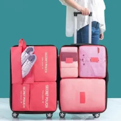 Compression Travel Packing Cubes Set for Luggage Storage and Backpack Organizer Space Savers, 7pcs Suitcase Organizer Bags, Large Capacity Clothing Storage for Travel