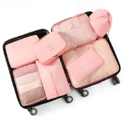 Compression Travel Packing Cubes Set for Luggage Storage and Backpack Organizer Space Savers, 7pcs Suitcase Organizer Bags, Large Capacity Clothing Storage for Travel