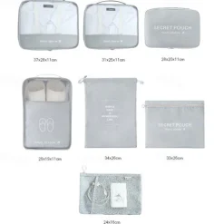 Compression Travel Packing Cubes Set for Luggage Storage and Backpack Organizer Space Savers, 7pcs Suitcase Organizer Bags, Large Capacity Clothing Storage for Travel