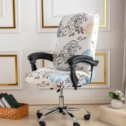 Computer Chair Cover, Stretch Office Chair Cover Rotating Gaming Seat Slipcover Soft Durable Washable