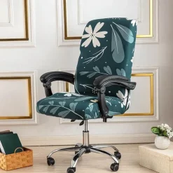 Computer Chair Cover, Stretch Office Chair Cover Rotating Gaming Seat Slipcover Soft Durable Washable