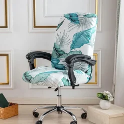 Computer Chair Cover, Stretch Office Chair Cover Rotating Gaming Seat Slipcover Soft Durable Washable