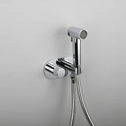 Concealed Bidet Sprayer 2Functions Water Flow Brass Valve Button Adjustable Cold/ Hot Mixer PVC HoseBrushed Gold Grey White