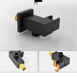 Concealed Shower Faucet Combo Set Black, 8