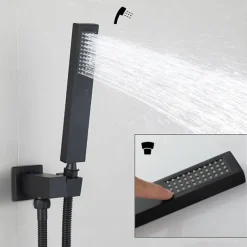 Concealed Shower Faucet Combo Set Black, 8