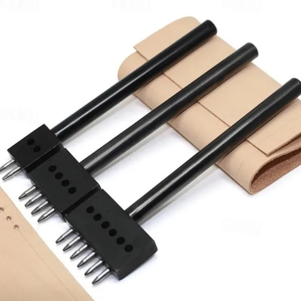 Convinent Circular Cut 2/4/6 Hole DIY Drilling Leather Leather Craft Punching Tool 5mm Spacing Prong Punch Tool