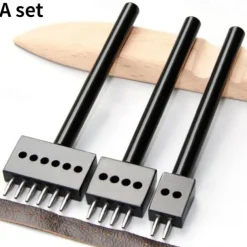 Convinent Circular Cut 2/4/6 Hole DIY Drilling Leather Leather Craft Punching Tool 5mm Spacing Prong Punch Tool