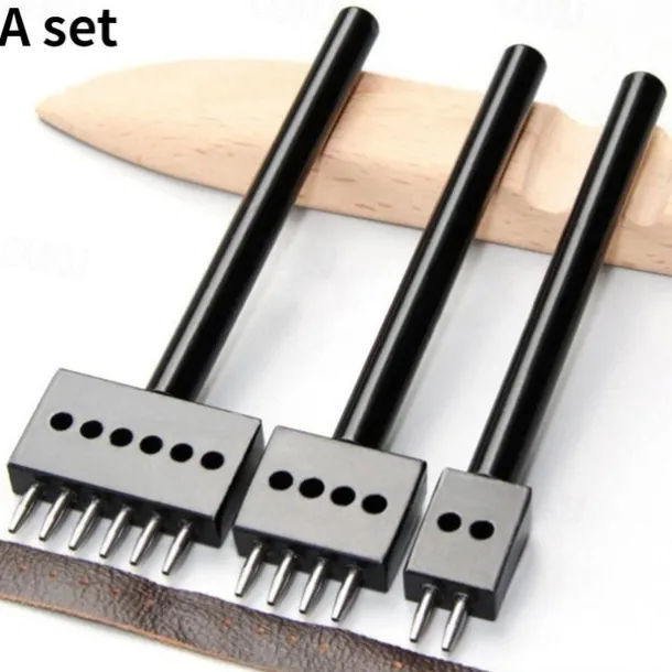 Convinent Circular Cut 2/4/6 Hole DIY Drilling Leather Leather Craft Punching Tool 5mm Spacing Prong Punch Tool