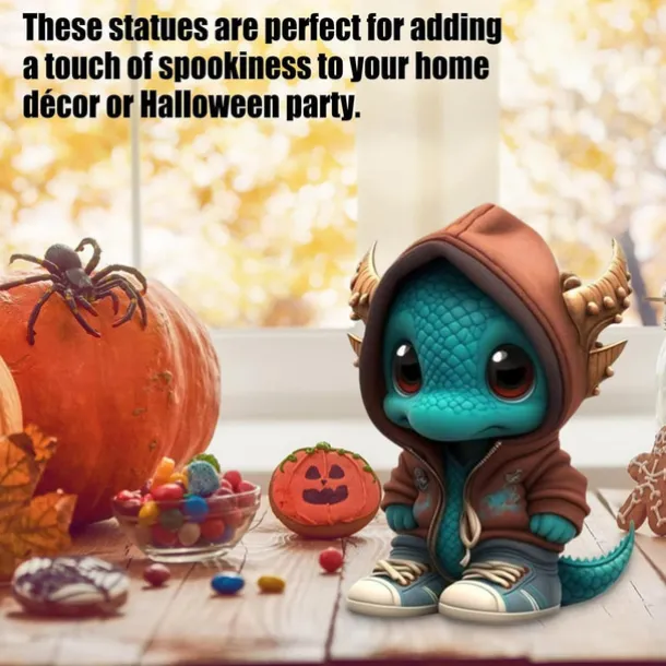 Cool Dragon Figures Halloween Dinosaur Statue Garden Dragon Sculpture Made of Resin Animal Figure Decoration for Outdoor Use Garden Decor Ornaments