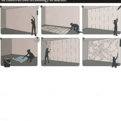 Cool Wallpapers Abstract Black Wallpaper Wall Mural Geometric 3D Home Decoration Comtemporary Abstract Wall Covering, Canvas PVC/Vinyl Material Adhesive required Mural, Room Wallcovering