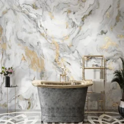 Cool Wallpapers Abstract Marble Wallpaper Wall Mural Wall Covering Sticker Peel and Stick Removable PVC/Vinyl Material Self Adhesive/Adhesive Required Wall Decor for Living Room Kitchen Bathroom