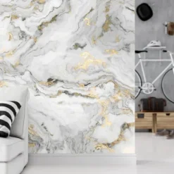 Cool Wallpapers Abstract Marble Wallpaper Wall Mural Wall Covering Sticker Peel and Stick Removable PVC/Vinyl Material Self Adhesive/Adhesive Required Wall Decor for Living Room Kitchen Bathroom