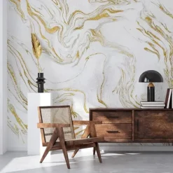 Cool Wallpapers Abstract Marble Wallpaper Wall Mural Wall Covering Sticker Peel and Stick Removable PVC/Vinyl Material Self Adhesive/Adhesive Required Wall Decor for Living Room Kitchen Bathroom