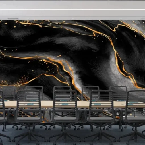 Cool Wallpapers Abstract Marble Wallpaper Wall Black Gold Wall Covering Sticker Peel and Stick Removable PVC/Vinyl Material Self Adhesive/Adhesive Required Wall Decor for Living Room Kitchen Bathroom