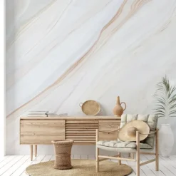 Cool Wallpapers Abstract Marble Wallpaper Wall Mural White Covering Sticker Peel and Stick Removable PVC/Vinyl Material Self Adhesive/Adhesive Required Wall Decor for Living Room Kitchen Bathroom