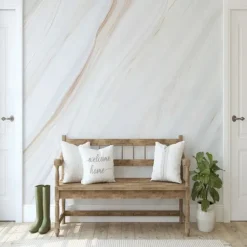 Cool Wallpapers Abstract Marble Wallpaper Wall Mural White Covering Sticker Peel and Stick Removable PVC/Vinyl Material Self Adhesive/Adhesive Required Wall Decor for Living Room Kitchen Bathroom