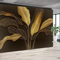 Cool Wallpapers Beautiful Nature Wallpaper Wall Mural Wall Sticker Self-adhesive Dazzling Golden PVC/Vinyl Suitable For Living Room Bedroom Restaurant Hotel Wall Decoration Art Home Decor