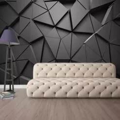 Cool Wallpapers Black Wallpaper Wall Mural 3D Geometric Stripe Covering Sticker Peel and Stick Removable PVC/Vinyl Material Self Adhesive/Adhesive Required Wall Decor for Living Room Kitchen Bathroom