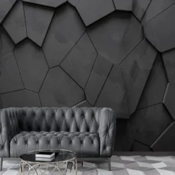 Cool Wallpapers Black Wallpaper Wall Mural 3D Geometric Stripe Covering Sticker Peel and Stick Removable PVC/Vinyl Material Self Adhesive/Adhesive Required Wall Decor for Living Room Kitchen Bathroom