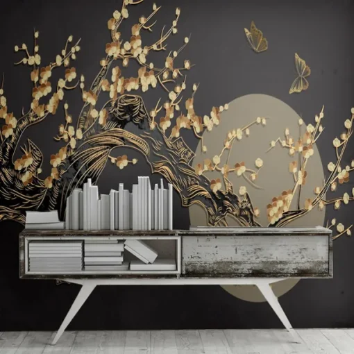 Cool Wallpapers Bluer Flowers Wallpaper Wall Mural Wall Covering Sticker Peel and Stick Removable PVC/Vinyl Material Self Adhesive/Adhesive Required Wall Decor for Living Room Kitchen Bathroom