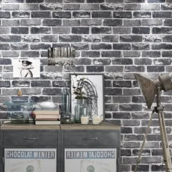 Cool Wallpapers Brick Wallpaper Wall Mural Wall Covering Sticker Film Modern Faux Brick non Woven Home Decor 53x1000cm/20.87''x393.7''