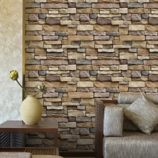 Cool Wallpapers Brick Wallpaper Wall Mural Wood Grain Stripes Home Decoration Comtemporary Stripes Wall Covering, PVC / Vinyl Material Self adhesive Wallpaper, Room Wallcovering