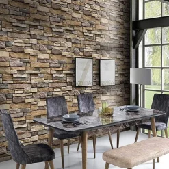 Cool Wallpapers Brick Wallpaper Wall Mural Wood Grain Stripes Home Decoration Comtemporary Stripes Wall Covering, PVC / Vinyl Material Self adhesive Wallpaper, Room Wallcovering