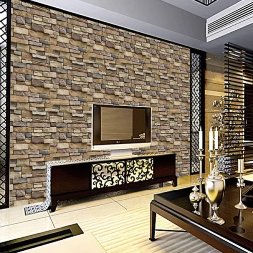 Cool Wallpapers Brick Wallpaper Wall Mural Wood Grain Stripes Home Decoration Comtemporary Stripes Wall Covering, PVC / Vinyl Material Self adhesive Wallpaper, Room Wallcovering