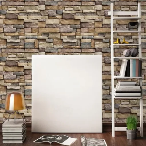 Cool Wallpapers Brick Wallpaper Wall Mural Wood Grain Stripes Home Decoration Comtemporary Stripes Wall Covering, PVC / Vinyl Material Self adhesive Wallpaper, Room Wallcovering
