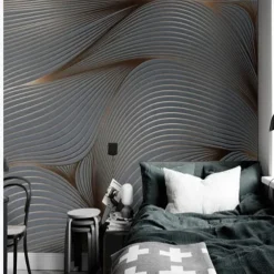 Cool Wallpapers 3D Abstract Mural Wallpaper Wall Mural Wall Stickers Leaves Abstract Outline Picture Suitable For Hotel Living Room Bedroom Art Deco