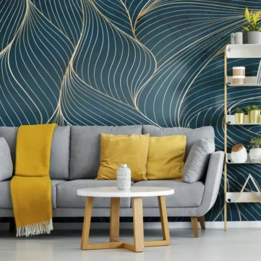 Cool Wallpapers 3D Abstract Mural Wallpaper Wall Mural Wall Stickers Leaves Abstract Outline Picture Suitable For Hotel Living Room Bedroom Art Deco