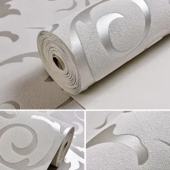 Cool Wallpapers 3D Flower Embossed Wallpaper, Wall Mural Removable Wall Decals For Bedroom, Living Room, Home Decor Wallpaper (without Glue), 20.86in*393.7 Inches