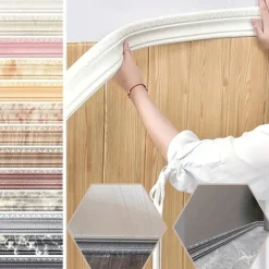Cool Wallpapers 3D Solid Color Wallpaper Border Wall Mural Upgrade Your Home with 3D Foam Edge Sealing Strip Wall Sticker - Anti-Collision Waterproof and Thickened Adhesive 8x230cm/3.2"x90.55"